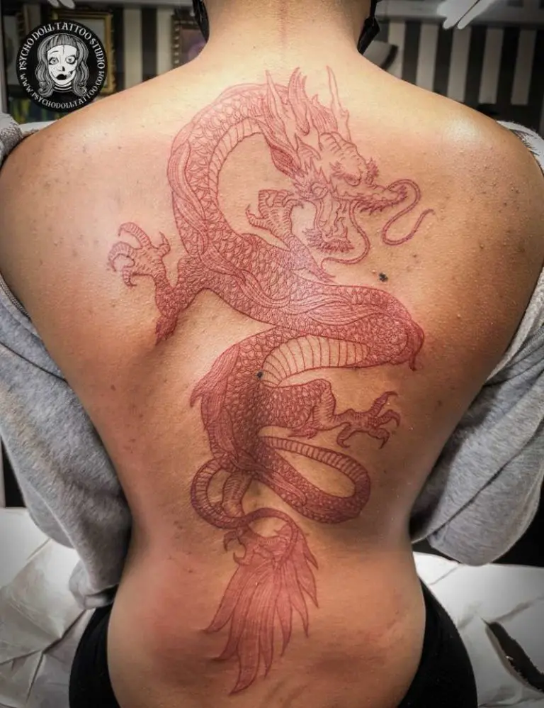 Japanske tetovaže zmaja na leđima