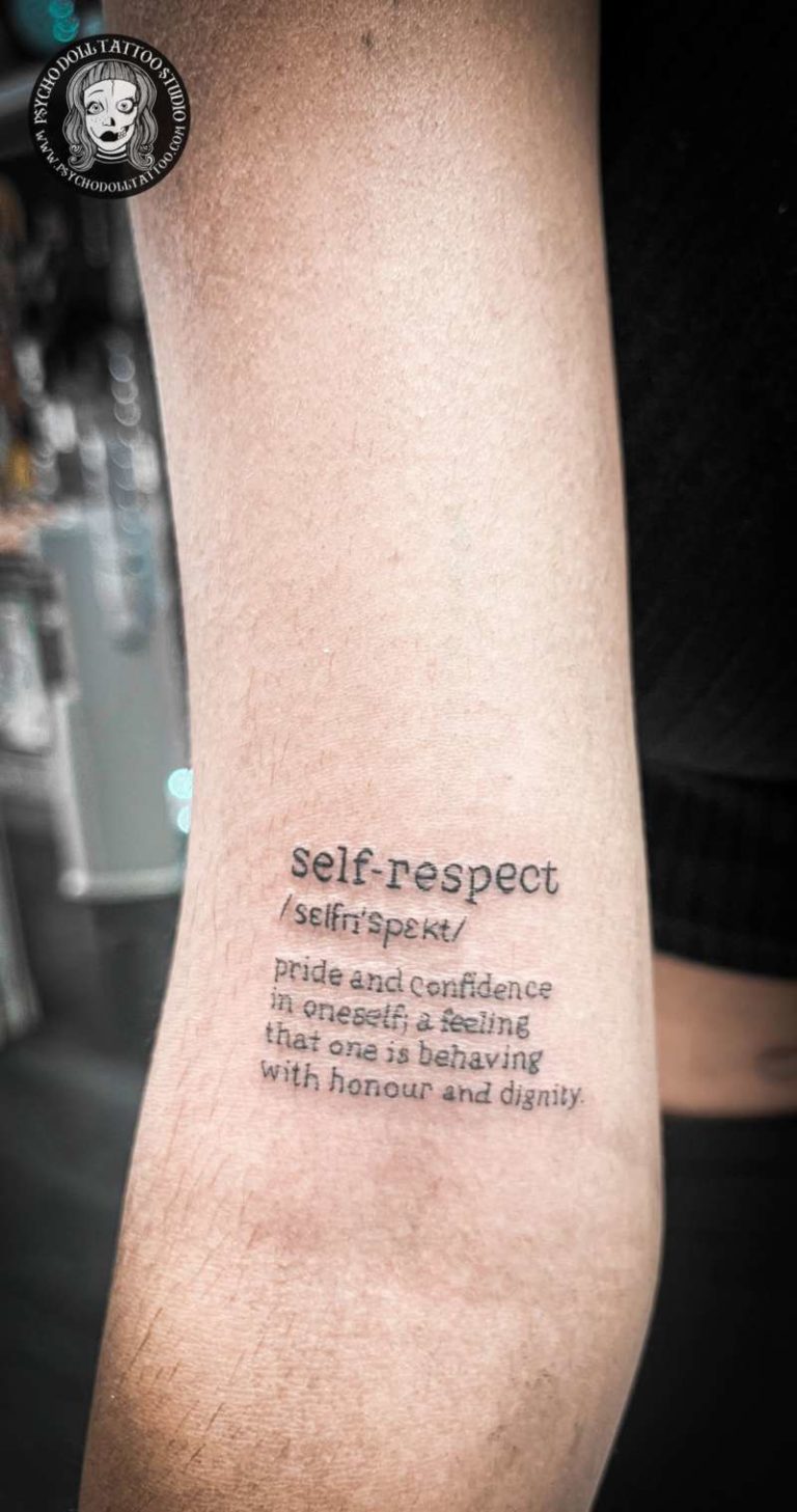 Love Trust Respect Tattoo On Middle Aged Female High-Res Stock Photo -  Getty Images