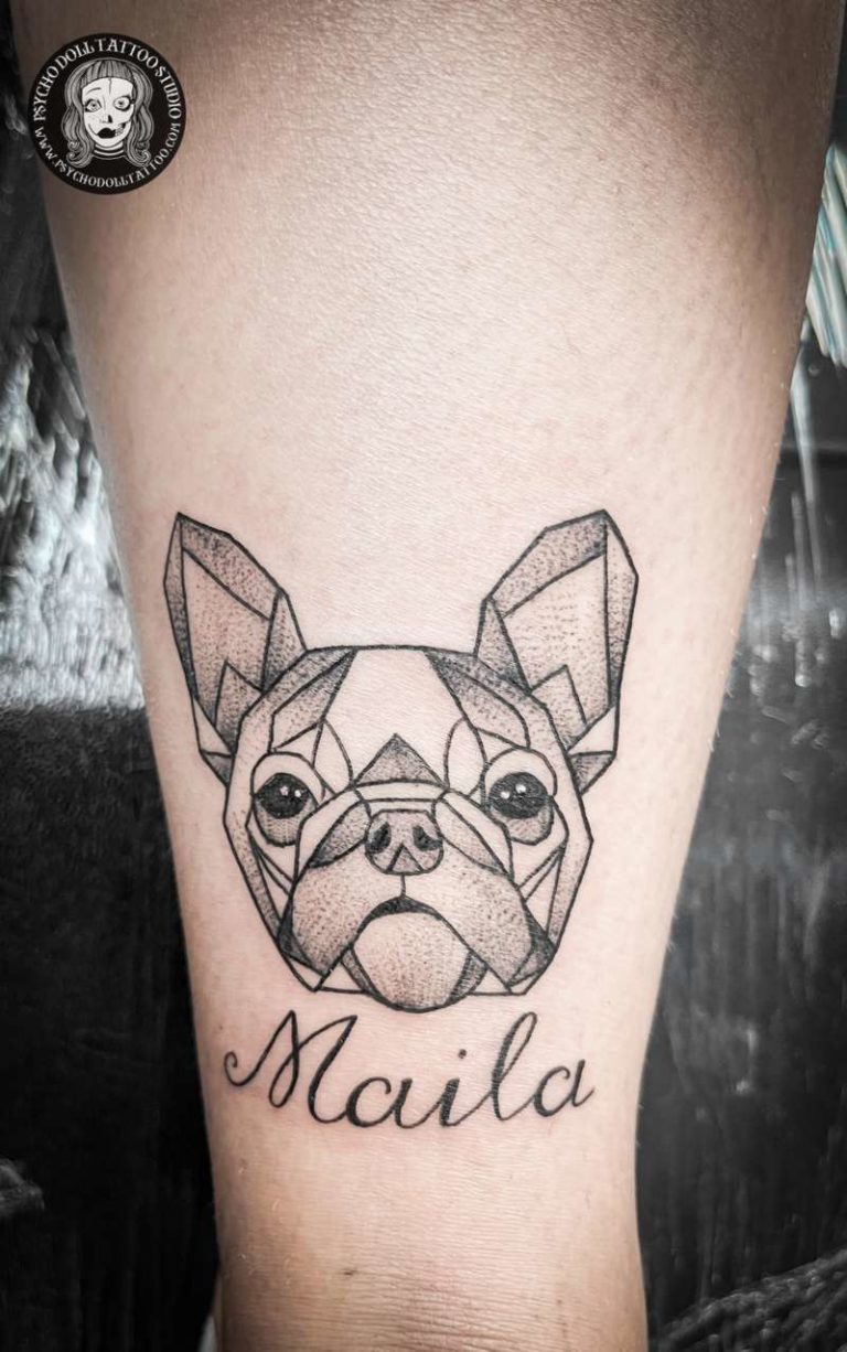 tatuaje perro geometrias geometrico