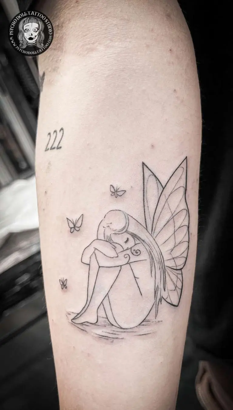 fine line fairy tattoo