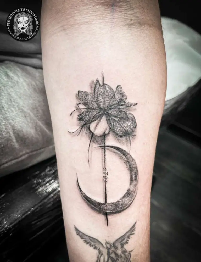 flor de impressões digitais de tatuagem