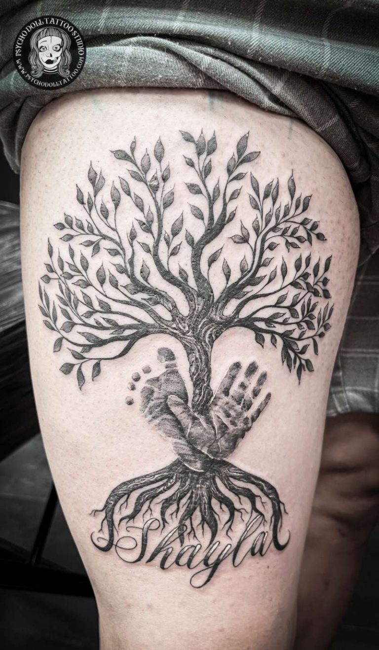 árbol de la vida tree of life tattoo tatuaje con huellas bebé