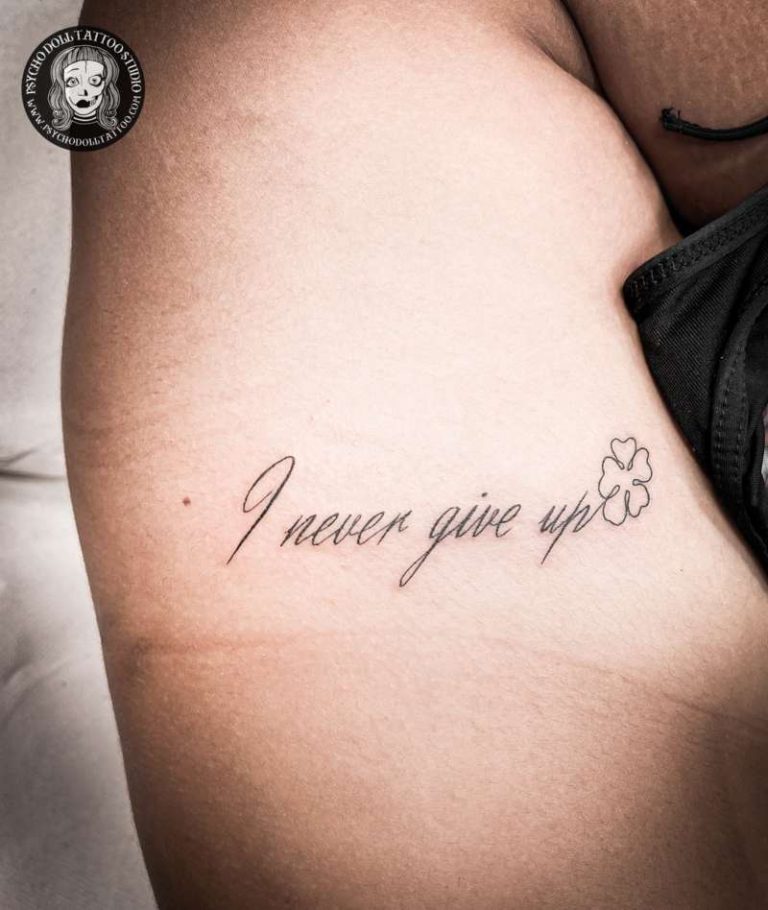 i never give up tattoo