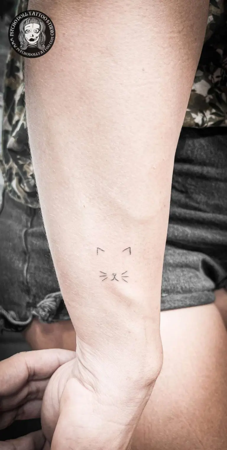 tatuagem de gato minimalista tatuagem de linha fina
