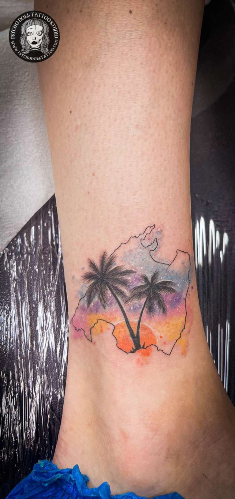 tatuaje isla de mallorca palmeras sol lugares