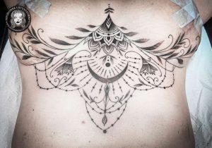 Decoration tattoo under the chest