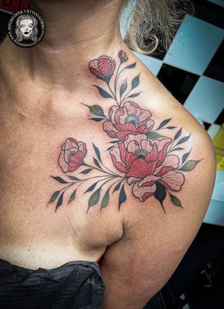 tatuaje de flores flowers tattoo