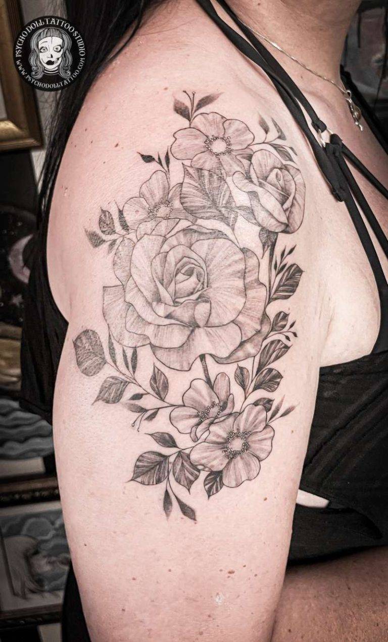tatuaje de flores flowers tattoo