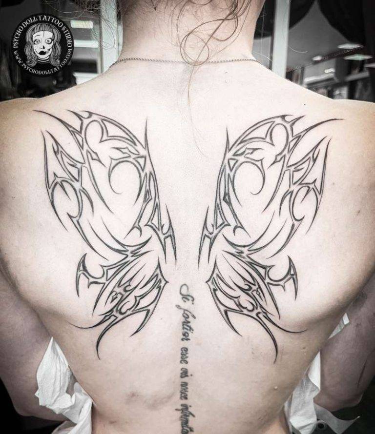 tribal wings tattoo